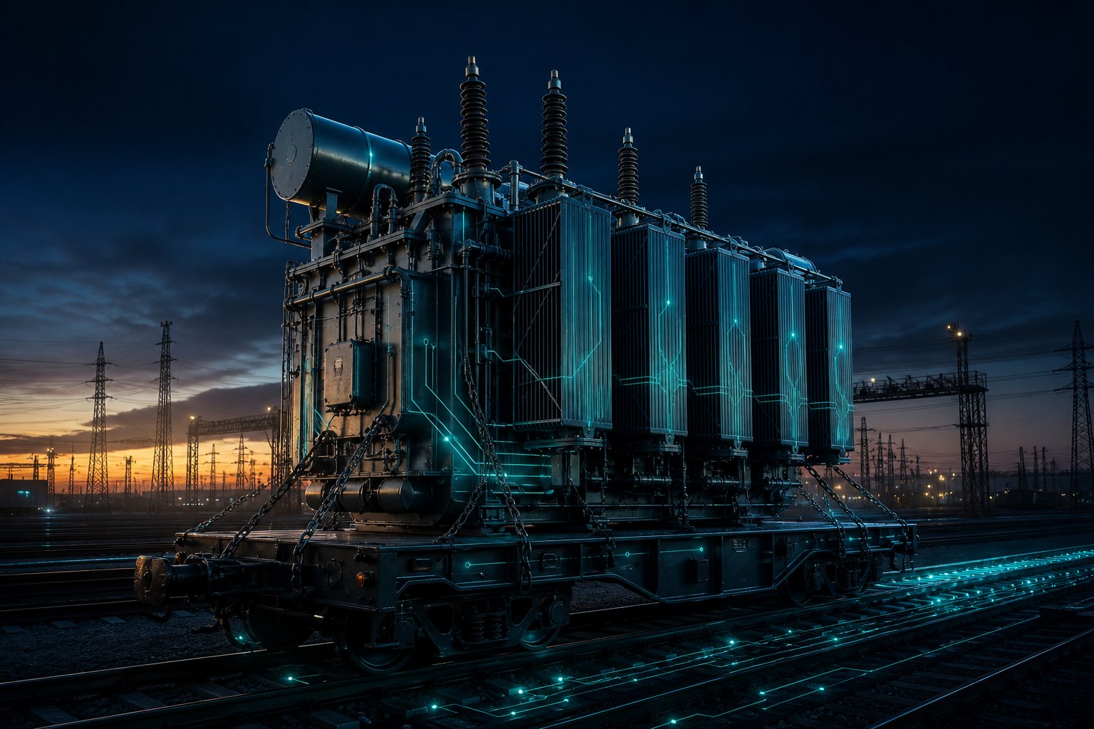 High-voltage power transformer in transit
